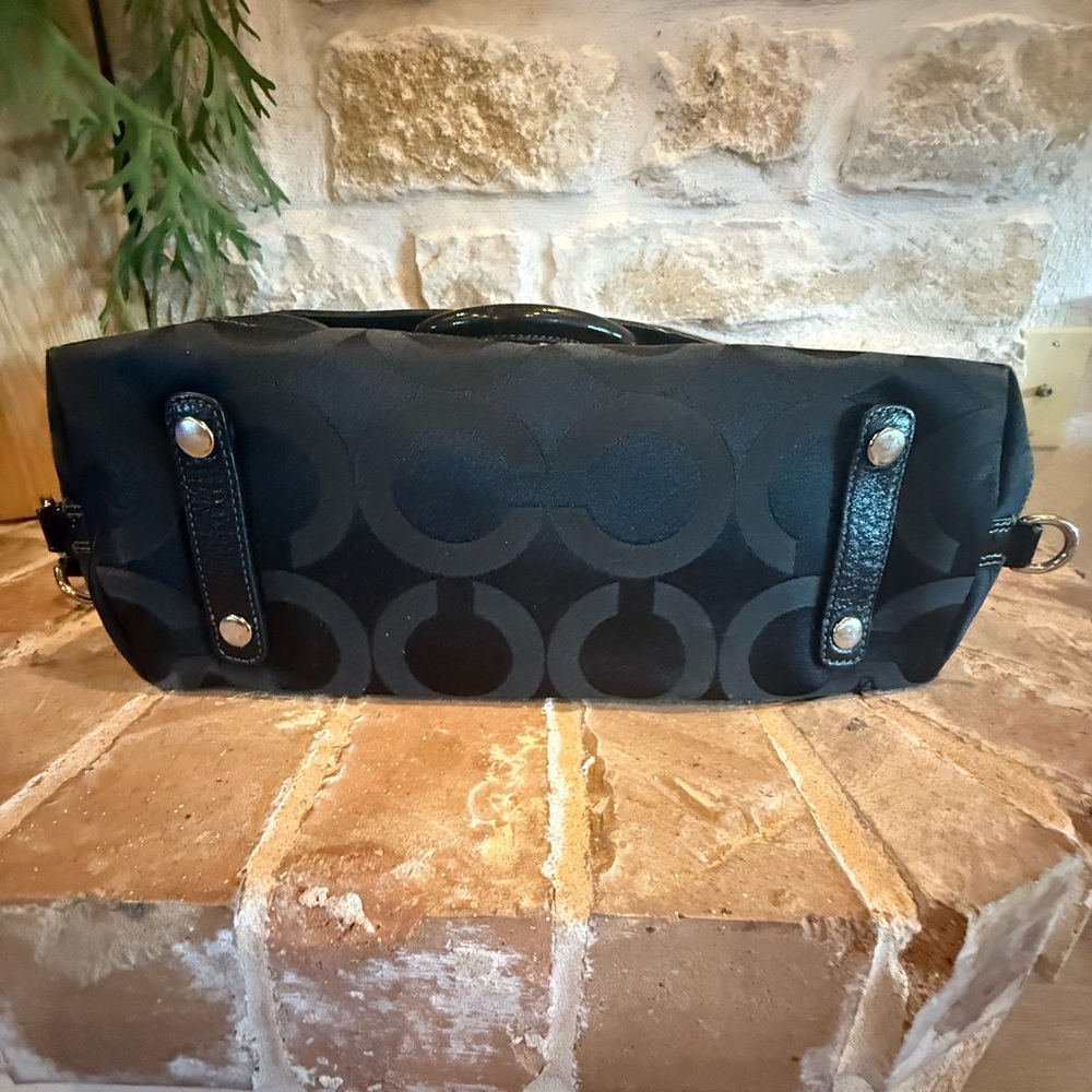 Coach Black Leather and Fabric Satchel - Picture 5 of 5